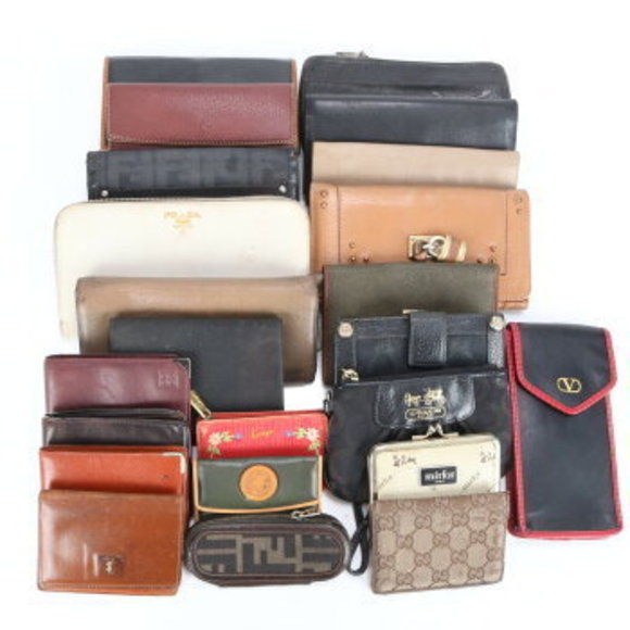 FENDI Prada Gucci leather Wallet bifold coin - Picture 1 of 7